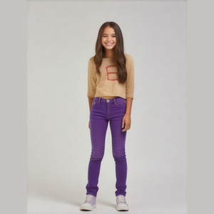 Girl's 10R purple JUSTICE Premium ankle zipper jeans back pockets silver studded